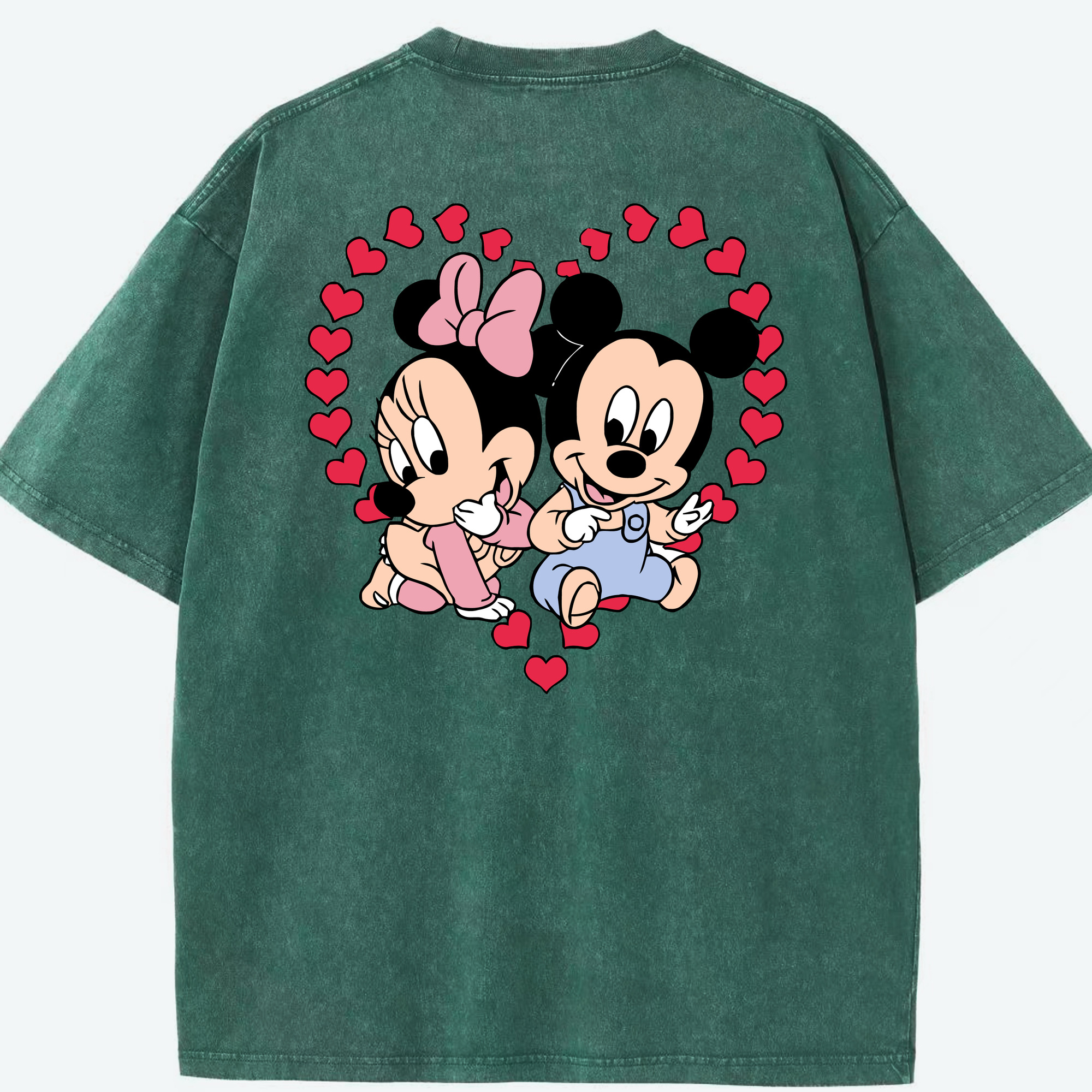（画像用） ミッキーマウス Mickey Mouse 綿100% ヴィンテージ風 半袖Tシャツ（背面プリント）